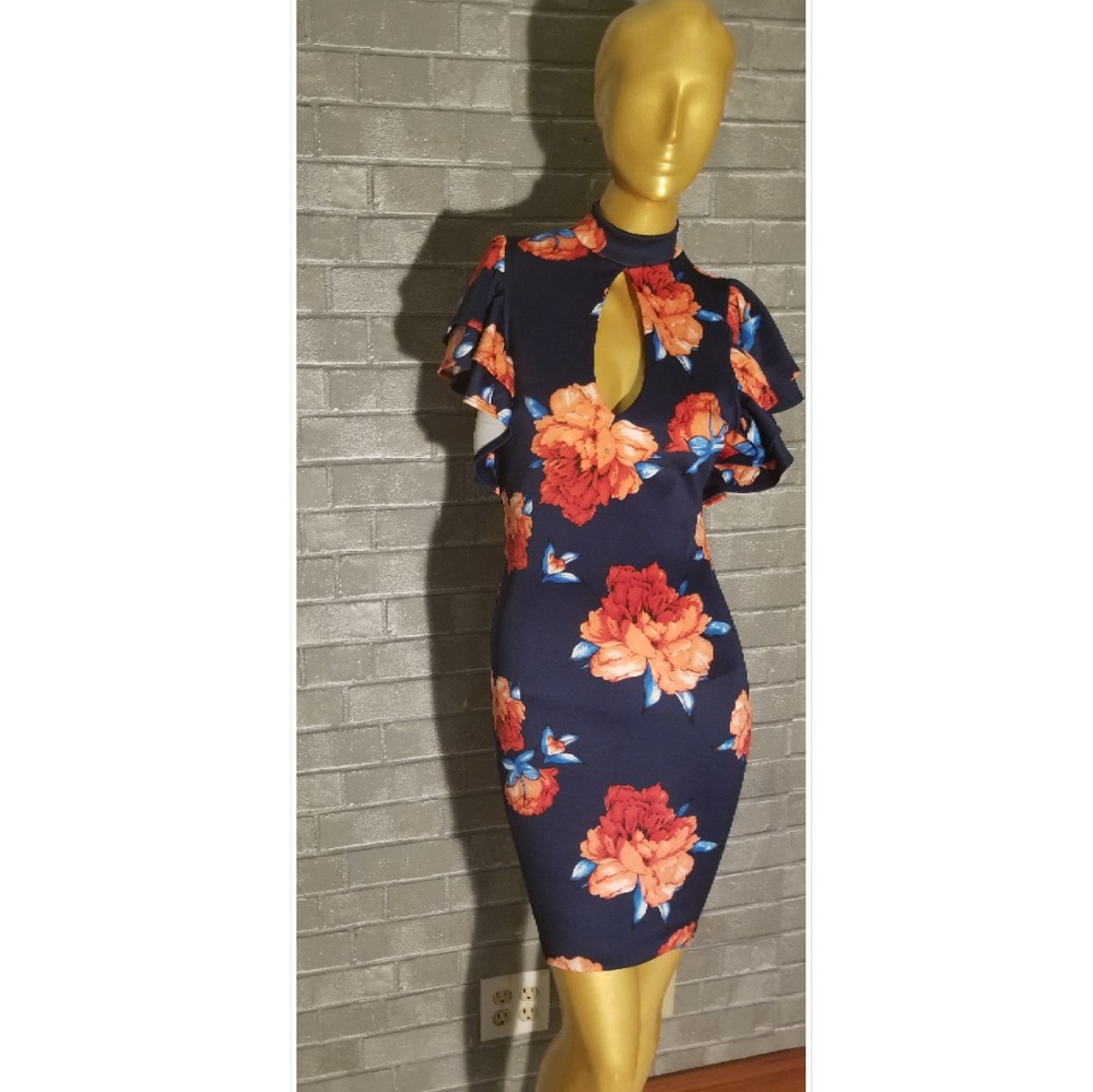 Floral print mini dress